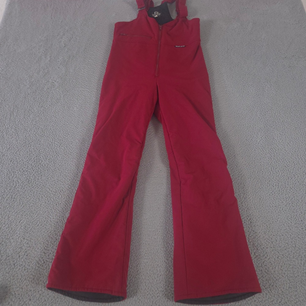 VINTAGE Sun Ice Bibs Womens 34 Red Flare Leg Nylon Lycra Insulated Ski 90s